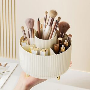 Diesisa 5 Slot Make up Brushes Cream Cup 360° Rotating Makeup Brush Holder